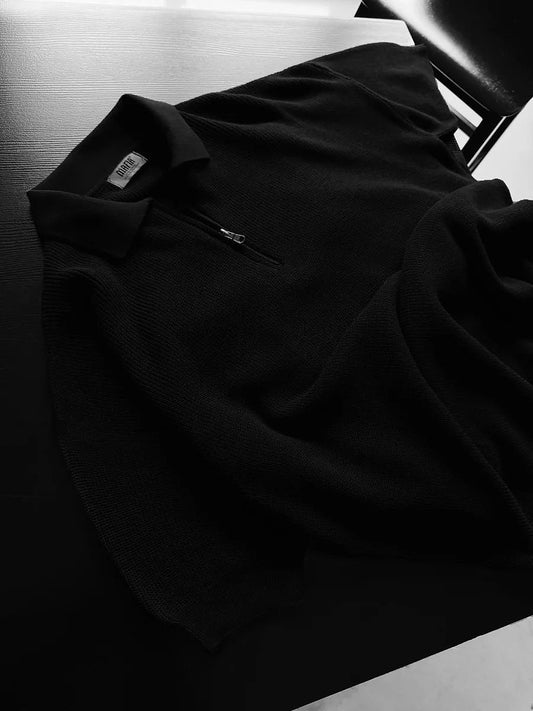 Quarter Zip Polo “Black”