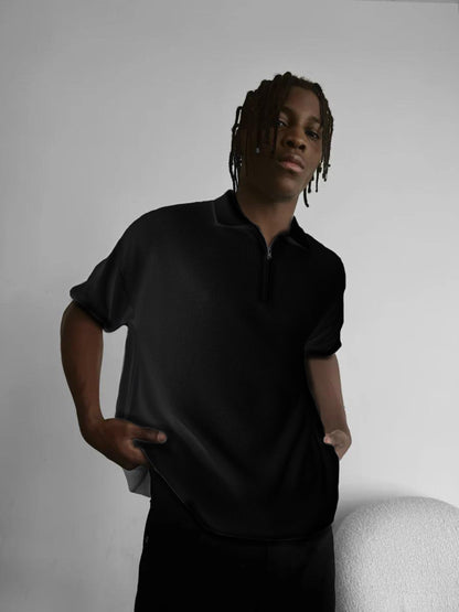 Quarter Zip Polo “Black”