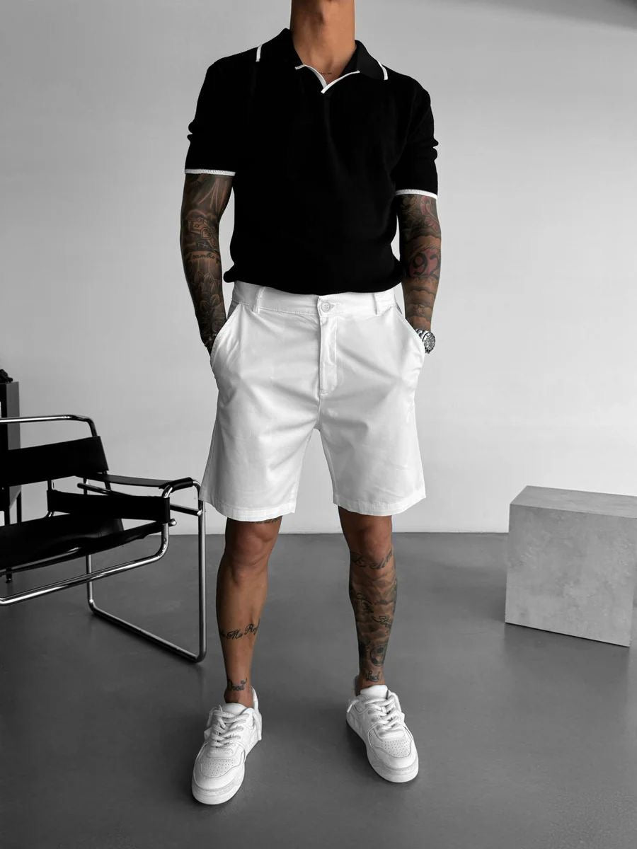 Contrast Collar Polo “Black”