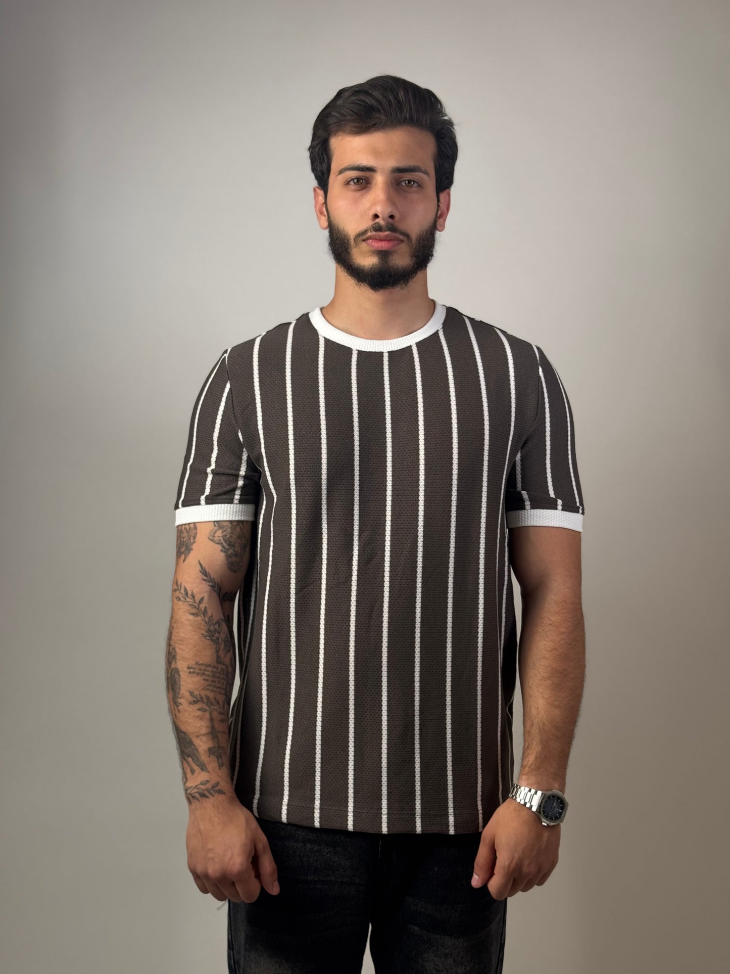 Striped Tee "Bark"