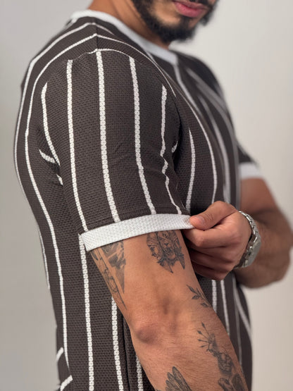 Striped Tee "Bark"