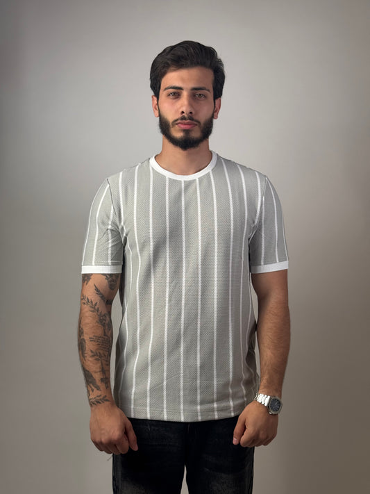 Striped Tee "Grey"