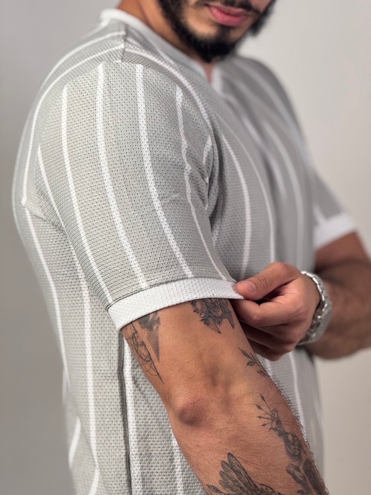 Striped Tee "Grey"